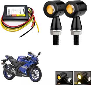 Vagary Bike Turn Signal Indicator With Indicator Flasher for Yamaha R15 V3 Indicator Light Motorbike LED for Yamaha (12 V, 15 W)