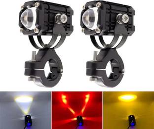 AutoPowerz Universal HK Motorcycle LED Spotlight Headlight three color LED Lens Fog Lamp Motorbike LED (12 V, 30 W)