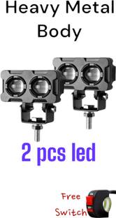 Anaisha Enterprises 2 LED Lens LED Fog Light for bike White/Amber for All Motorbike Cars pack Of 2 Fog Lamp Van, Car, Truck, Motorbike LED (12 V, 35 W)