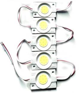 StrawHat 12 Volt 2.4 Watt DC Coin LED Module Light Lamp For Multipurpose Use(5 Pcs,White) Interior Light Car, Motorbike LED (12 V, 2.4 W)