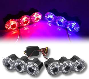 AutoPowerz Triple RED Blue LED Flash Strobe Light for Motorcycle & Scooty License Plate Light Motorbike LED (12 V, 4 W)