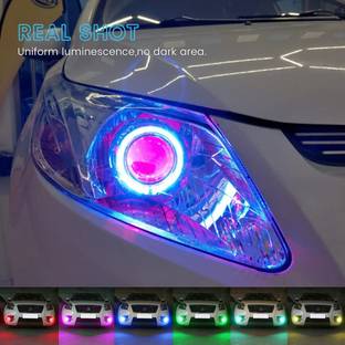 Vagary 80MM RGB Angel Eyes Ring Light for Car Daytime Running Light With App Control Headlight Car LED for Maruti Suzuki, Toyota, Tata, Hyundai, Volkswagen, Skoda (12 V, 20 W)