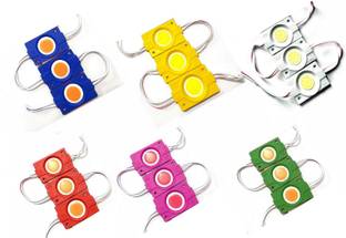 Wizzo {3 Pcs Each Red Green Blue Yellow Pink White} 18 Pcs DC 2.4 W 12V Coin LED Light Interior Light Motorbike LED (12 V, 2.4 W)