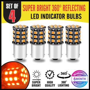 Moto Genius Super Bright 360° LED Indicator Light Bulb With 33 High Power LED Chips Indicator Light Motorbike LED (12 V, 12 W)