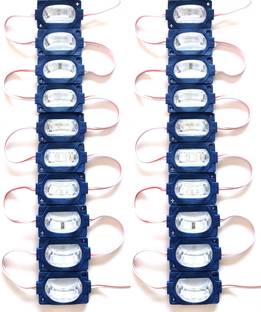 Steko 20 Pieces {BLUE} DC 12V 1.5 Watt Half Tyre Shape 3 LED Module Light Interior Light Car LED (12 V, 1.5 W)