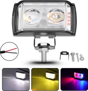 AutoPowerz Yellow/White with Red/Blue 30W DC 9V-60V Dual Lens Fog Light Fog Lamp Car, Motorbike LED (12 V, 20 W)
