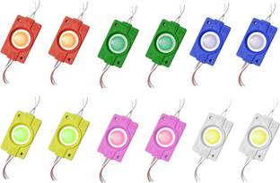 Illuminator (2 Piece each Colour)- 2.4W Coin LED Water-Proof Self Adhesive Module Interior Light Motorbike, Car LED (12 V, 2.4 W)