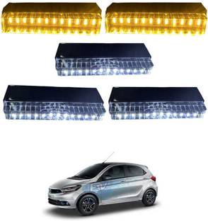 MATIES Amber/White UFO LED Roof Marker Lights set of 5 For Cars,Jeep,Trucks,SUV-220 Fog Lamp Car, Truck, Van LED for Mahindra (12 V, 55 W)