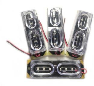 yentel (Pack of 4) Blinking red blue 12 Volt Led Lights Warning flasher Front/Rear Led Interior Light Motorbike, Van, Truck, Car LED (12 V, 12 W)