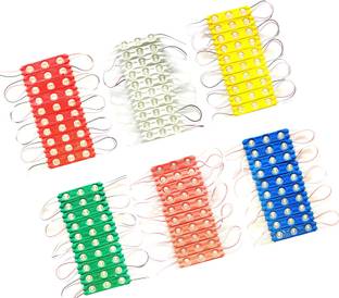 Steko (10 Pc Each Red Yellow Blue Green Pink White) 60 Pcs DC 12V 1.5W Optical Lens Interior Light Motorbike LED (12 V, 1.5 W)