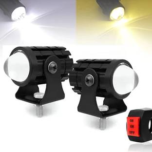 FABTEC U1 Mini Drive LED Projector Light – Dual Color (Yellow/White) Fog Lamp Motorbike LED (12 V, 36 W)