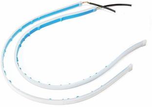 SONSOU 60 CM Flexible White Daytime Running Light For Cars & Bikes with Matrix Yellow Indicator with Turn Sequential Flow Interior Light Car, Motorbike LED (12 V, 12 W)