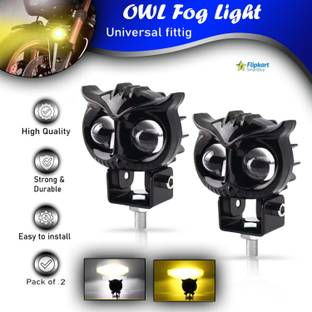 Flipkart SmartBuy Fog LED Spot Light White Yellow Driving Lamp Dual Color Owl Fog Light 25W+25W Fog Lamp Motorbike LED (12 V, 50 W)