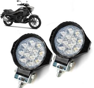 AUTO PEARL 12LED Round Ultra Bright White Foglight Spot light for H117 Fog Lamp Motorbike LED for Suzuki (12 V, 20 W)