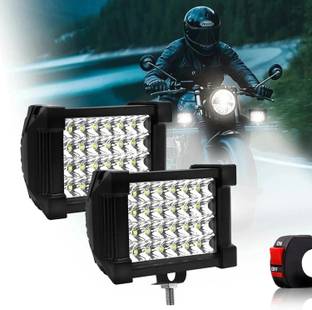 FABTEC 4 Inch 24 LED Bar Light Bike Fog Light Off-Road Flood Beam With On/Off Switch Fog Lamp Motorbike LED (12 V, 48 W)