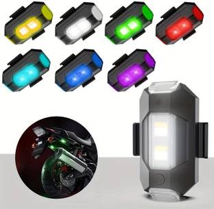 insignia decor 7 Colors 40 Modes LED Aircraft Helmet Strobe Light for bike Cycles safety light Brake Light Car, Motorbike, Truck, Van LED (5 V, 1 W)