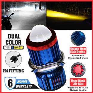 MIKANIX Super Bright H4 Fitting CYT Led Headlight Bulb | Dual Color | High and Low Beam Headlight Motorbike LED (12 V, 12 W)