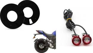 acube mart LED Strobe Light Red set of 2 with WHEEL DISC cover for 17inch wheel Brake Light Motorbike, Car LED (12 V, 20 W)