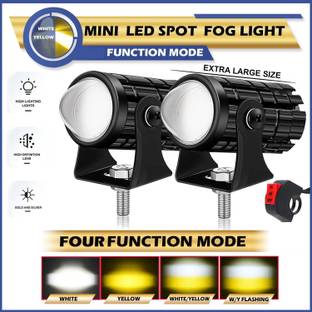 Otoroys Mototrcycle 5 Function Mode Mini White/Red/Yellow LED Fog Light for All Bikes Fog Lamp Motorbike LED (12 V, 20 W)