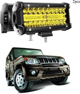 XZRTZ FOG Lights,7inch Head Light Bar 120W Yellow Triple Row Fog Light Off Road Led Pod Work Lights for Auto UTV ATV Truck Boat Waterproof, 2PACKS Q109 Headlight Car LED for Mahindra (12 V, 120 W)