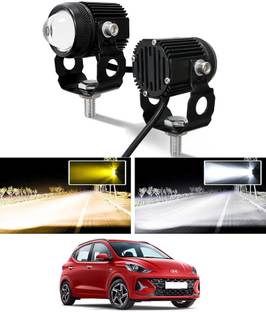 AYW Amber and White Twin Mini LED Lights High/Low Beam For Grand i10 NIOS Hyundai Fog Lamp Car, Motorbike, Truck, Van LED for Hyundai (12 V, 55 W)