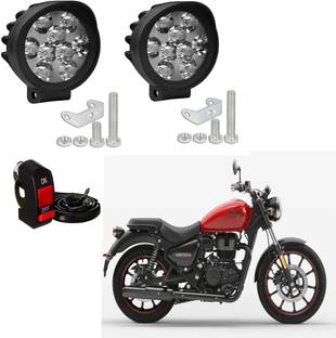 ROYAL AUTO MART Waterproof 9 Cap LED Fog Light with Switch for Bike & Scooty-L1_269 Headlight Motorbike LED for Royal Enfield (12 V, 15 W)