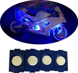 hjg Sunny Day BLUE IMPORTED Underglow PATCH LIGHTS (Front/Rear , Bike Body Lights) - PACK OF 4 - IP65 WATERPROOF DUSTPROOF SHOCKPROOF - Universal Brake Light Motorbike, Car, Van, Truck LED (12 V, 1.5 W)