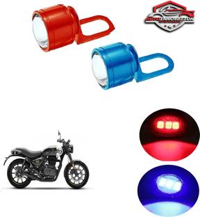 Autoinnovation Bike RED Blue Strobe Blinking LED Light for Royal Enfield Hunter 350 _371 Reversing Light Motorbike LED for Royal Enfield (12 V, 15 W)