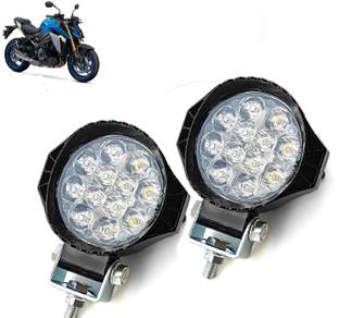 AUTO PEARL 12LED Round Ultra Bright White Foglight Spot light for H110 Fog Lamp Motorbike LED for Suzuki (12 V, 20 W)
