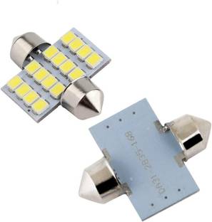 AutoPowerz 16 LED Universal Car Interior Super Bright Roof Light Reading Dome Bulb Lamp with Festoon Holder (Pack of 2Pcs ) License Plate Light Car LED (10 V, 5 W)