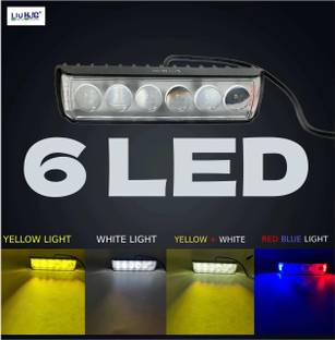 AutoPowerz LIU HJG 6 LED Yellow/White & Red/Blue 40-60W DC9-80V Fog Light Fog Lamp Car, Motorbike, Truck LED (12 V, 60 W)