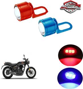 Autoinnovation Bike RED Blue Strobe Blinking LED Light for Royal Enfield Hunter 350 _370 Indicator Light Motorbike LED for Royal Enfield (12 V, 15 W)