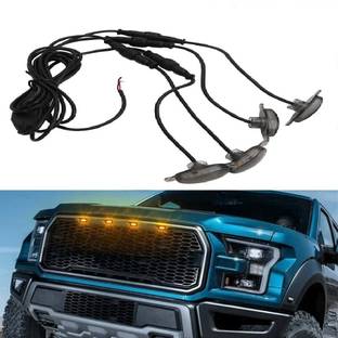 Motopex 4 Pieces Smoked LED Lens Front Grille Running Light Dash Light Car, Van LED (12 V, 12 W)