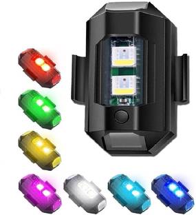 DEGNO Aircraft Strobe Light for Helmet, Bicycle - 7 Colors, 30 Modes LED Safety Light Brake Light Car, Motorbike, Truck, Van LED (5 V, 12 W)