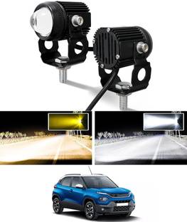 AYW Twin Mini LED Lights Amber and White High/Low Beam For Punch Tata 2021 Fog Lamp Car, Motorbike, Truck, Van LED for Tata (12 V, 55 W)