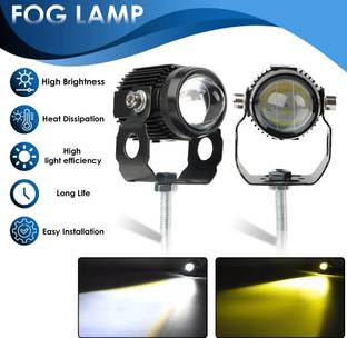 Atoray Driving Fog Lamp White Yellow Spotlight 12V Canbox With Fan with CNC Switch Fog Lamp Car, Motorbike LED (12 V, 60 W)