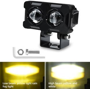 WESSER 2 LED Lens Auxiliary Spot Lights White/Amber Projector Light For motorcycle Fog Lamp Motorbike LED (12 V, 20 W)