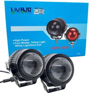 LIU HJG J-37 Lens Projector Fog Light Super Bright Yellow/White with Devil Eye Fog Lamp Car, Motorbike, Truck LED (9 V, 60 W)