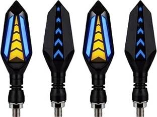 OBEROI'S TRADERS Universal Yellow / Blue LED Running Light DRL Bike Turn Signal Indicator Lamp Indicator Light Motorbike LED (12 V, 12 W)