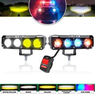 MIKANIX New LED Fog Light with Flashing | 5 Modes of Changing Light With Switch Fog Lamp Car, Motorbike, Van, Truck LED (9 V, 50 W)