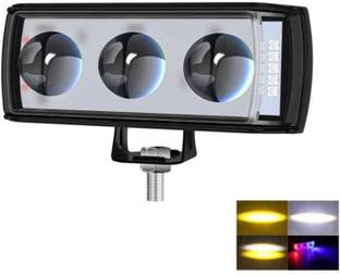 Crum A2 SIX MODE Yellow/White with Red/Blue 60W DC 9V-60V Dual Lens Fog Light Fog Lamp Motorbike, Car, Truck, Van LED (12 V, 30 W)