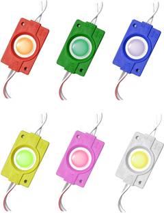 Wizzo (1 Pc Each Red Green Blue Yellow White Pink) 6 Pcs DC 12V 2.4W Coin LED Light Interior Light Motorbike LED (12 V, 2.4 W)