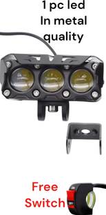 Anaisha Enterprises 3 LED Bi Led Projector Lens Oval Shap Motorcycle Fog Lights Led Fog Lamp Car, Motorbike LED (12 V, 30 W)