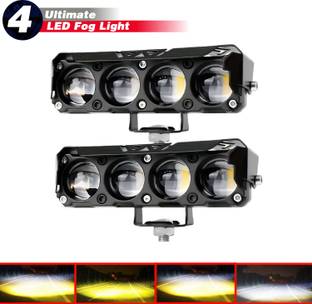 automunk Motorcycle LED Fog Lamp 4 Lens White Yellow Heavy Quality Fog Lamp Motorbike, Car LED (12 V, 40 W)