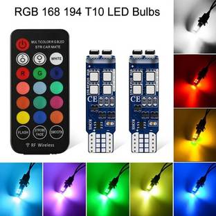 AutoPowerz Multi-Color Rgb 168 194 T10 LED Bulbs W/Rf Remote Control for Car Parking Lights Interior Light Car, Motorbike LED (12 V, 5 W)