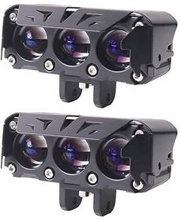 ZULUSTYL Universal 3-Lens LED Fog Lights Yellow/White Color Fog Lamp Motorbike, Car, Truck, Van LED (12 V, 60 W)