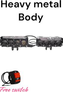 BIKEBLOOM 4LED, 120W Yellow/White Fog Light For Universal Bike,Car,Truck (pack of 2 pcs) Fog Lamp Van, Car, Truck, Motorbike LED (12 V, 90 W)