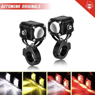 automunk Motorcycle LED Fog Lamp Lens White Yellow RED DEVIL Heavy Quality Headlight Motorbike, Car LED (12 V, 40 W)