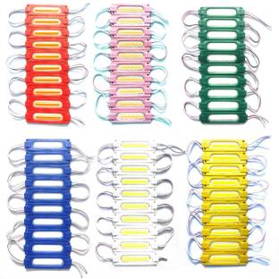 Steko (10 Pc Each Red Yelow Blue Green Pink White) 60 Pcs DC 12V 2W Capsule Module LED Interior Light Motorbike LED (12 V, 2 W)