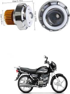 PECUNIA High/Low Beam LED Projector Lens Dual Angel Devil Eye Head Lamp 337 Headlight Car, Motorbike LED for Hero (12 V, 36 W)